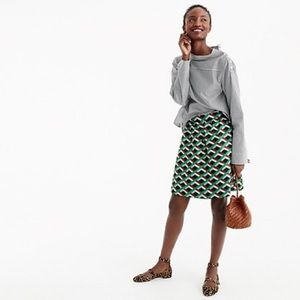 J. Crew Ratti Graphic Diamond Print Silk Skirt